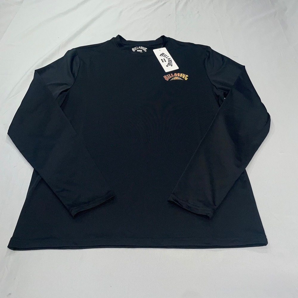 Billabong Mens Long Sleeve Rash Guard Black UPF 50+ Sun Shirt Size Medium NWT